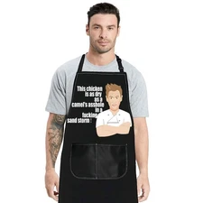Chef Ramsay Kitchen Cooking Apron Chef Fans Gifts Ramsay Merchandise Black
