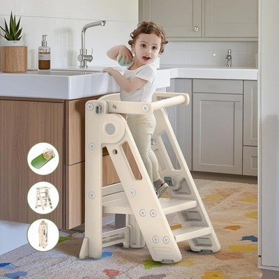 Lernturm klappbar höhenverstellbar Classic beige Montessori faltbar ab 1 Jahr