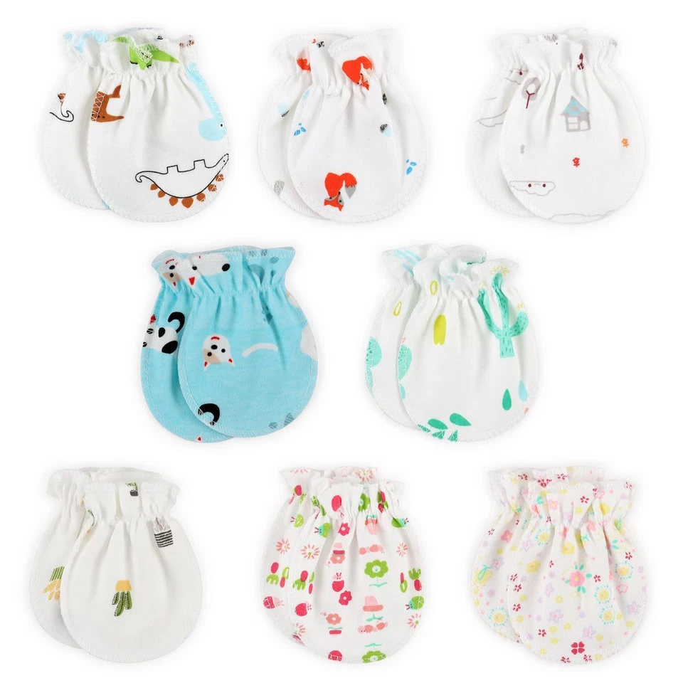 12 pares de guantes de algodón antiarañazos para bebé bebé 0-6 meses guantes para bebé Foto 2 de 4