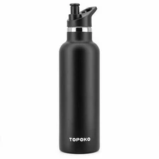 TOPOKO 25OZ Double Walled Hydro Bite Valve Top Vacuum Insulated Water Bottle