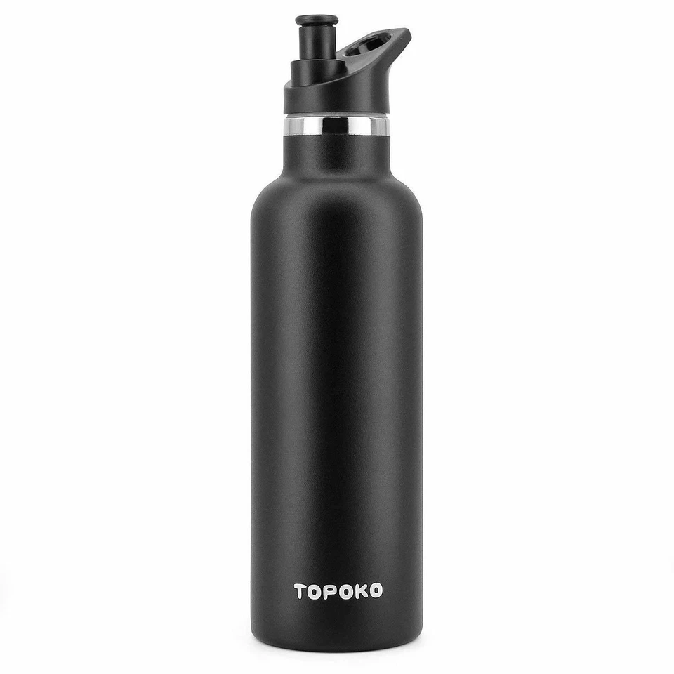 TOPOKO 25OZ Double Walled Hydro Bite Valve Top Vacuum Insulated Water Bottle
