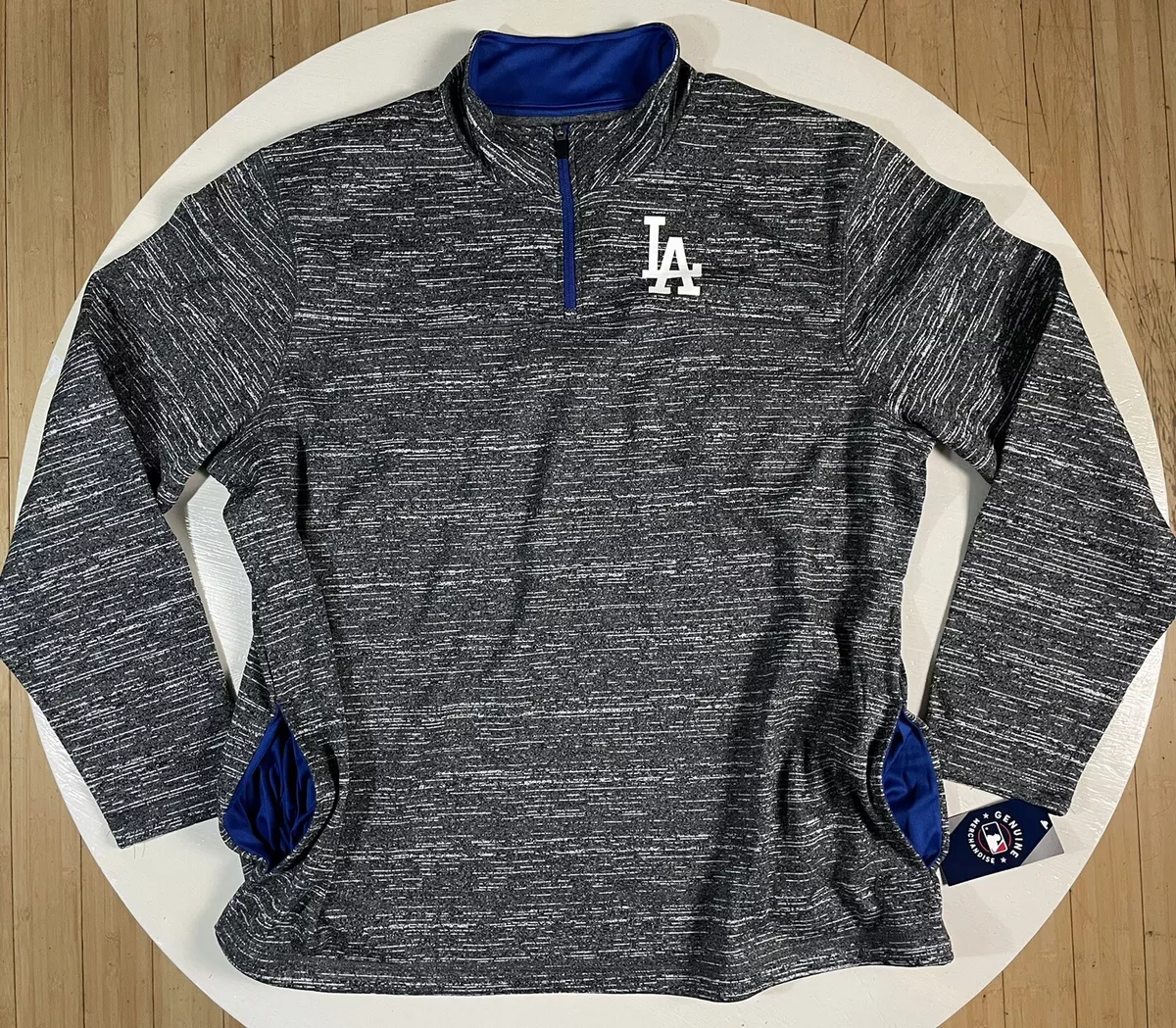 Majestic MLB LA Dodgers Authentic Collection Half-Zip Sweater Jacket Men  2XL NEW