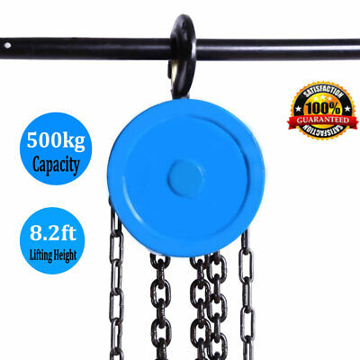 Pulley Chain Block Chain Hoist Cable Hand Control Pulley Crane Manual Hand Chain Block 8.2ft Lift Chain Hoist with 2 Hooks 