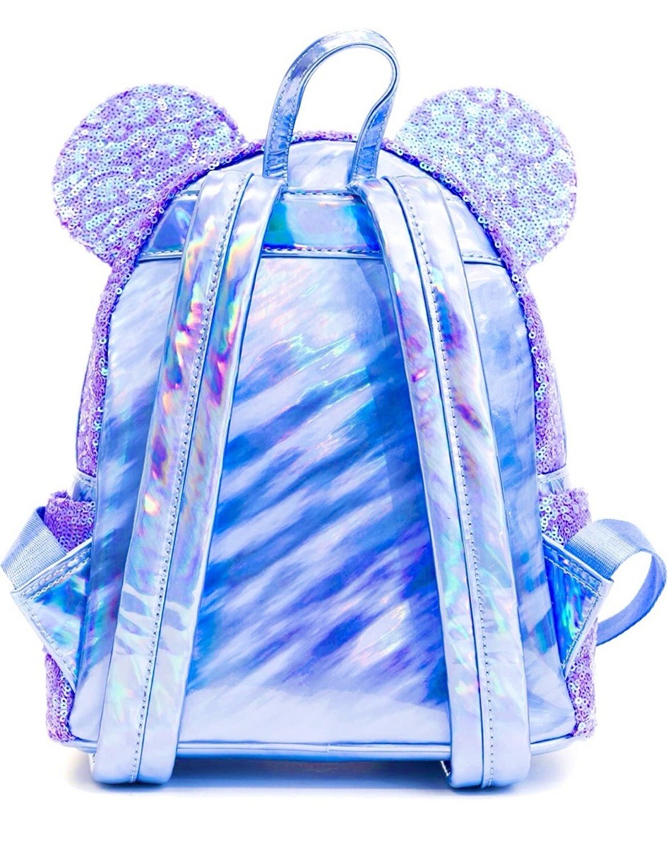 NWT Loungefly Disney Celebration Pastel Purple Mini Backpack Iridescent Sequin Minnie Mouse Purple Sequin Mini Backpack - Disney | Loungefly main image 4