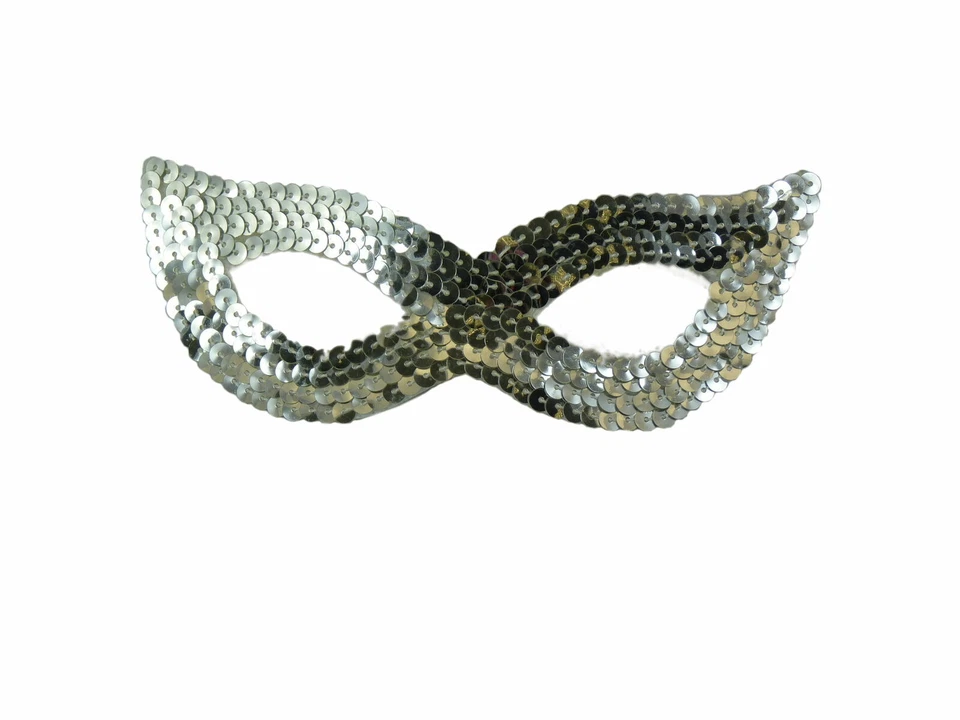 TRIXES Silver Sequin Masquerade Mask NEW Fancy Dress Party Carnival Ball - Image 3 of 3