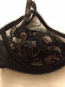 L'AGENT by AGENT PROVOCATEUR Black Bronze Saskiia Lace Mesh Bra 32D NWT New