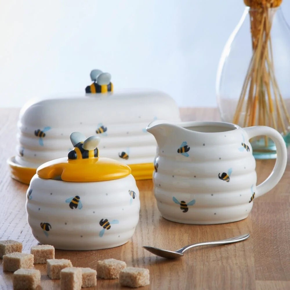 Sweet Bee Tea Coffee Sugar Kitchen Storage Canisters Jars Mugs Cup