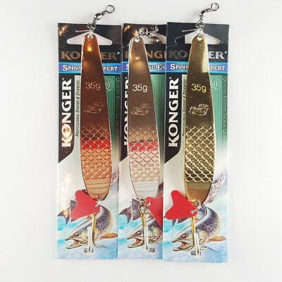 Angeln Spoon Spinner Hartköder für Zander Sea Tackle 35 38g Gold Silber Kupfer