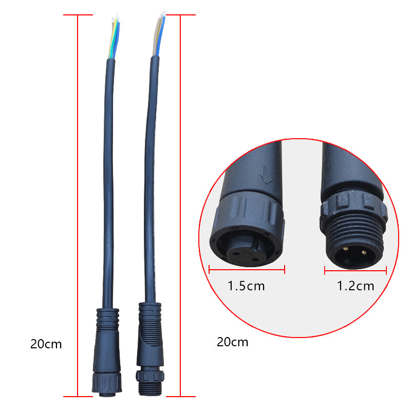 Waterproof Cable Connector Plug M12 2/3/4/5Pin Male & Female Rainproof ...