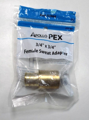 Apollo APEX  MPN APXFS3434 Female Sweat Adapter 3/4'' X 3/4'' Barb Fitting