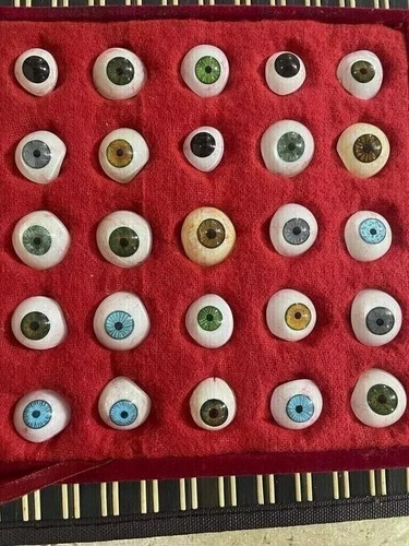 Menschliche Augenprothese ~ Antik Künstliches Mix Auge Set 25 Teile - Bild 5 von 9