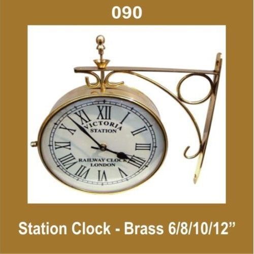 New Outdoor Nautical Station Wall Clock 10'' Brass Made Roma