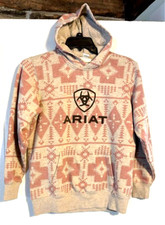 NWOT Ariat Real Western SMALL Pink Hood Hoodie Sweatshirt Pullover Women Ladies