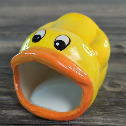 Adorable Ceramic Kitchen Yellow Duck Sponge/Scour Holder Hand Painted