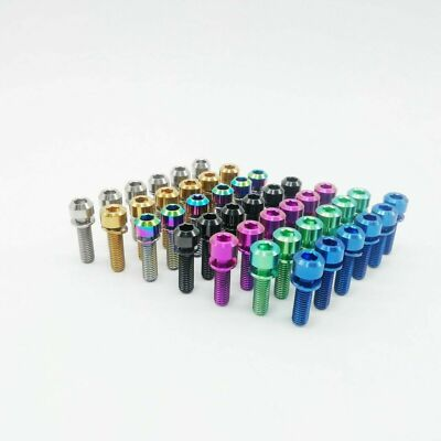 #ad 6 Pcs Titanium Ti M5 M6 Hex Socket Washer Round Head Bolt for Bike Bicycle Stem $15.69