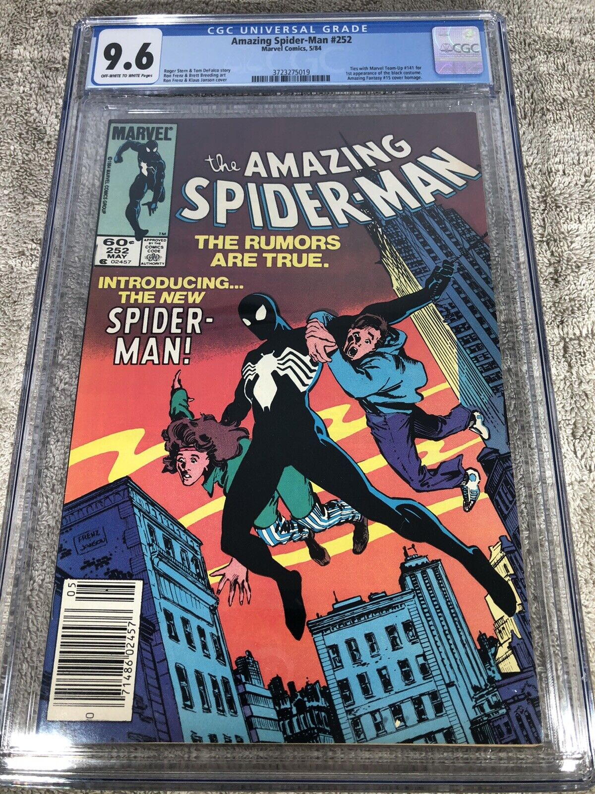 Amazing SPIDER MAN 252 CGC 9.6 1st Black Suit Amazing Fantasy 15 Homage 5/1984