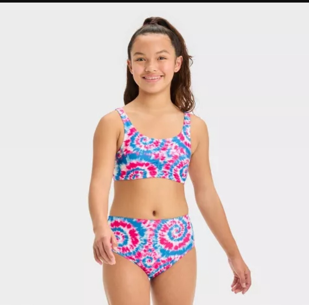 Maillot De Bain Fille Love U Lots Taille 12/14 - Motif Ancre Bleu/blanc/rose - Très Bon état