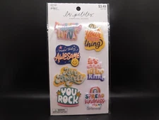 The paper studio la petites 3D stickers Phrases 7pc