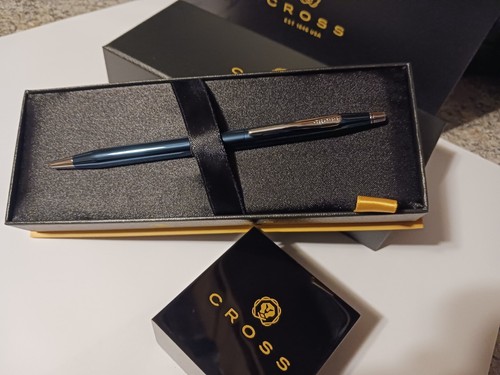 RARE DISCONTINUED Cross Century Classic Titanium Blue Ballpoint Pen $200 GIFT - Picture 1 of 6