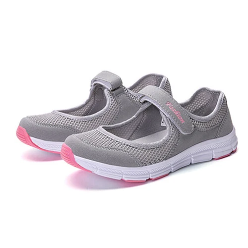 Women's Mary Jane Shoes Sport Lightweight Magic Tape Walking Non-slip Sneakers - Picture 8 of 43
