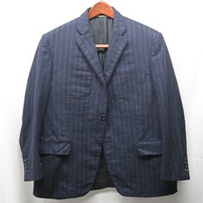 Canali 1934 52  42S Navy Blue Chalk Stripe Flannel 2Bn Blazer Sport Coat Jacket