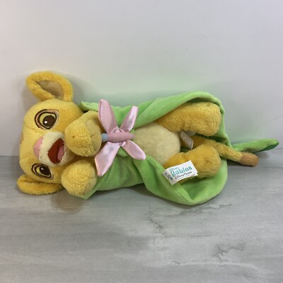 Disney Babies Baby Simba With Leaf Blanket Plush Lion King - Free Shipping