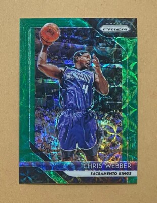 2018-19 Panini Prizm 165 Chris Webber Choice Green Prizms #4/8 Jersey Number 1/1