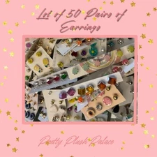 Wholesale Lot of 50 Pairs of Assorted Stud Earrings New Bling Glam
