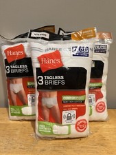  3 Men  s Hanes 2XL White Comfort Soft Tagless Full Rise Briefs NOS Pack Of 3