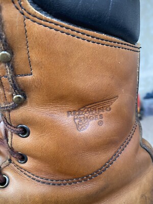Red Wings Mens Gore-Tex Work Boots Brown Leather Laces Size 