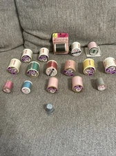 Vintage Lot Thread Never Used Lily Ardee Clark’s Wooden Spools Sealed Thimble