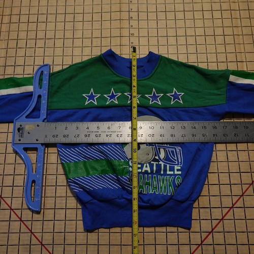 Vintage 80s Seattle Seahawks All Over Print Graphic Crewneck Sweatshirt sz S 6/8 - Picture 6 of 6