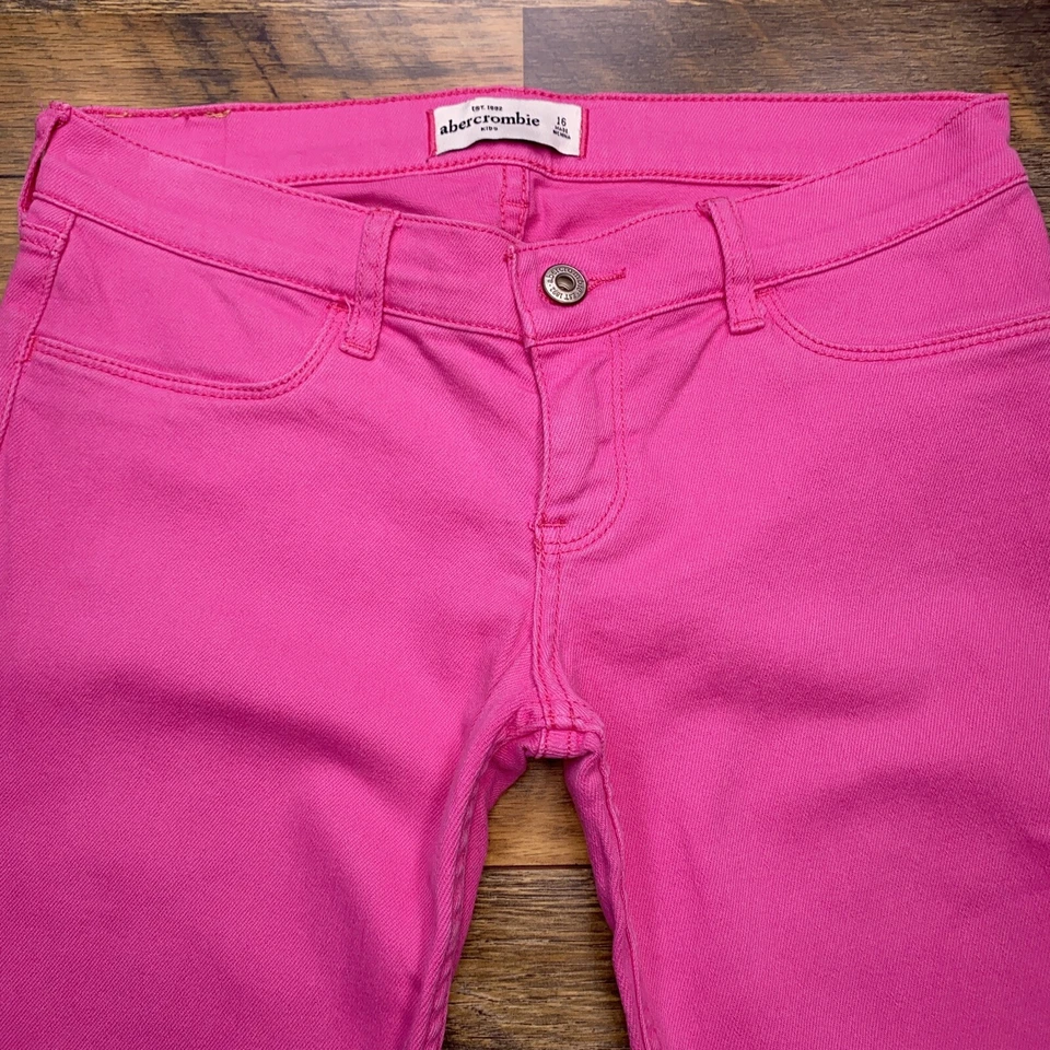 Abercrombie Kids Skinny Jeans 16 Pink Low Rise Stretch  - Image 4 of 4