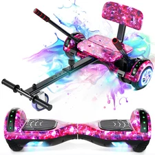 New Hoverboard with Go Kart Attachment - 6.5" Bluetooth Electric Scooter Bundle.