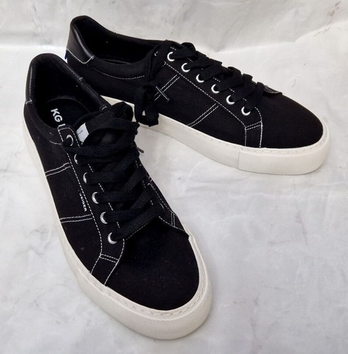 KURT GEIGER London Para Hombres Wilson Vestido de Lona Entrenador Tenis Negro Plano Precio de venta sugerido por el fabricante 69 GBP - Imagen 4 de 9