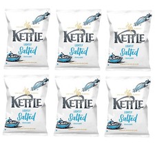 6 X KETTLE Chips Lightly Salted Sharing Crisps Snacks 130g