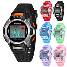 Girls Boys Digital Sport Wrist Watch Led Light Alarm Date Children Kids Gift