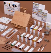 CASSETTA CAVALLETTO DA TAVOLO COLORI A OLIO PIU ACCESSORI  MEEDEN