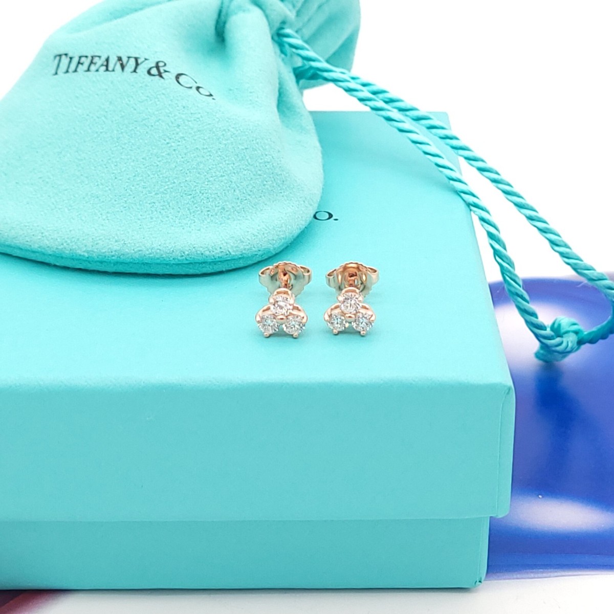 Tiffany & Co. Aria Rose Gold 18K Diamonds .60 TCW Studs Earrings