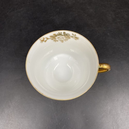 Taza de té vintage Saji ocupada Japón elegante China bambú verde oro adorno taza - Imagen 5 de 8