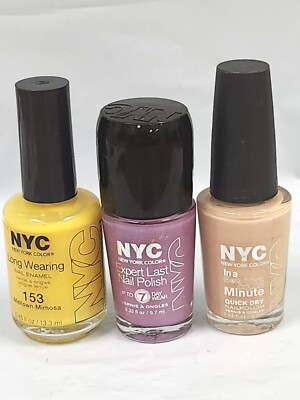 NYC New York Color Expert Last Nail Polish 255 Late Night Lilac 3pcs Mixed Read