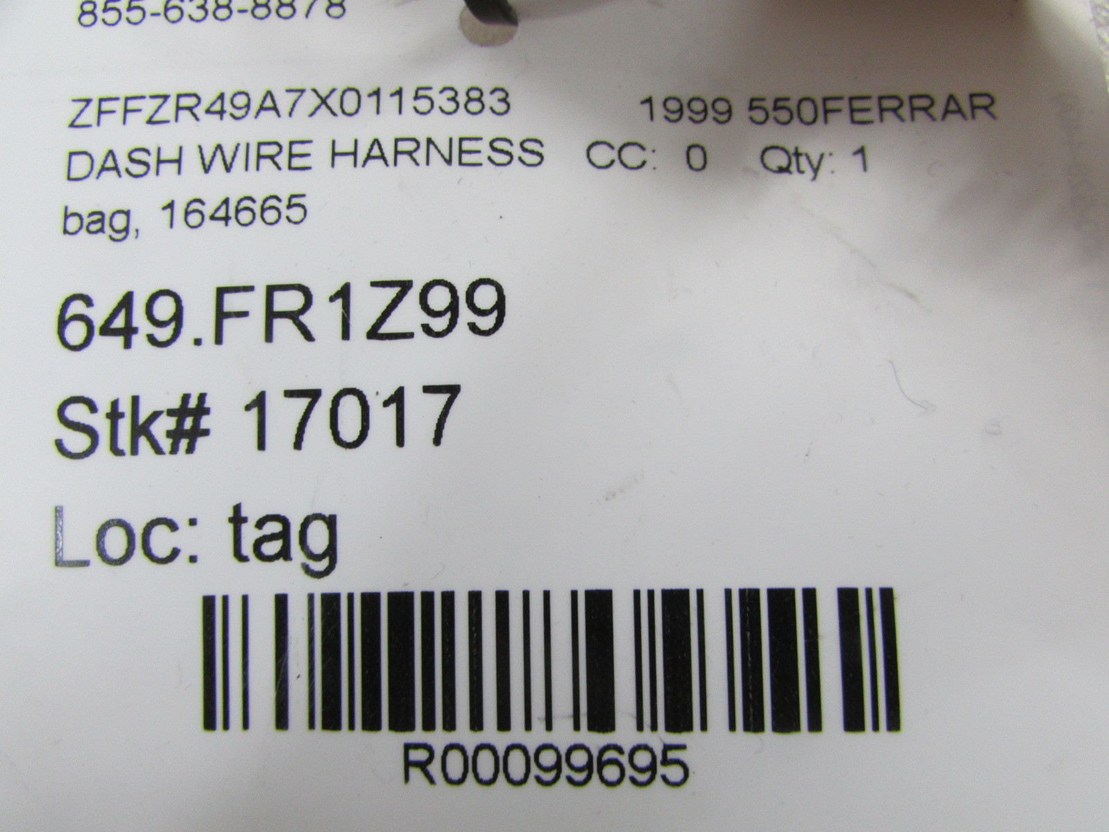 Ferrari 550, Wire Harness, Used, P/N 164665