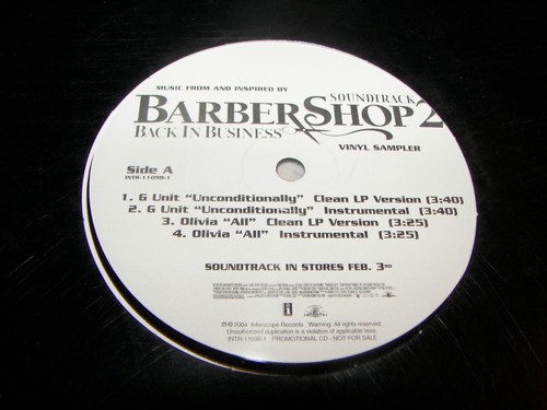 BARBERSHOP 2 BACK IN BUSINESS SOUNDTRACK 12" Sampler NM Interscope 2004 PROMO - Picture 2 of 3