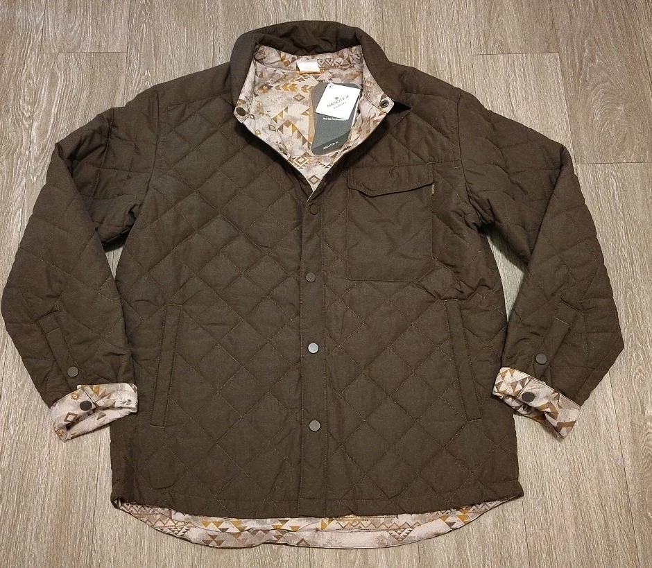 & Lore By Tahoe River Men's Reversible Coat Large Snap Buttons Brown Outerwear  image 14