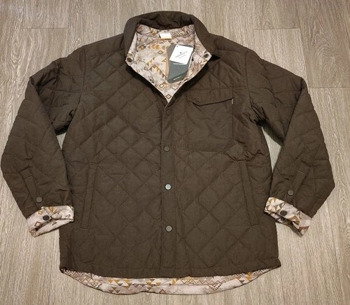 & Lore By Tahoe River Men's Reversible Coat Large Snap Buttons Brown Outerwear  image 14