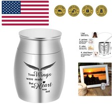 Small Keepsake Urn for Human Ashes - 1.57 Inch Mini Cremation Urn in Stainles...