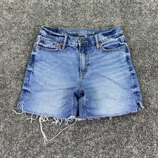American Eagle Outfitters Shorts Womens 00 Blue Relaxed Short Denim Cutoff