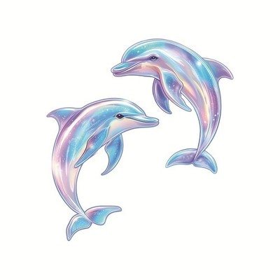 Für DOLPHIN Glow Aufkleber für Kühlschrank und glatte Wände 29x20cm blau PVC