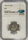 1875 CC Seated Liberty Twenty Cent Piece NGC & CAC G06 ‼️ORIGINAL CARSON CITY‼️