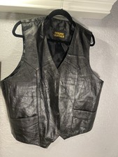 Vintage Style Genuine leather Motorcycle vest mens xl